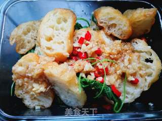 南瓜藤拌油条的做法步骤:6