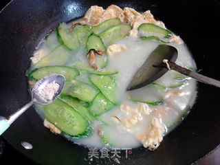 淡菜青瓜鸡蛋汤的做法步骤:14