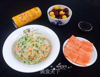 三文鱼韭菜炒饭#快手小炒菜#的做法步骤:14