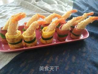双色芝麻高升虾的做法步骤:18