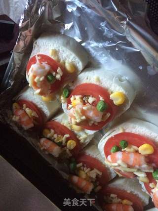 芝士虾仁焗馍片的做法步骤:10