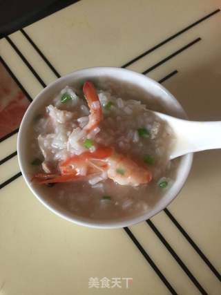 鲜虾干鱿瘦肉粥的做法步骤:10
