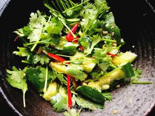 香菜拌黄瓜的做法步骤:7