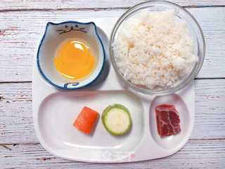 【宝宝辅食】牛肉黄金炒饭 的做法步骤：1