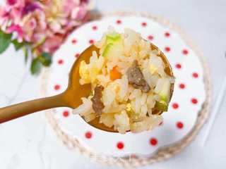 【宝宝辅食】牛肉黄金炒饭 的做法步骤:12