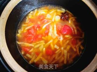 茄丝蛋花汤的做法步骤:8