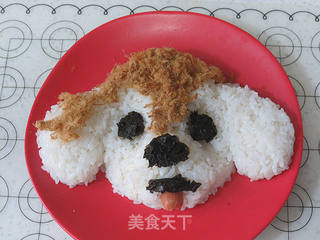 萌萌哒早餐【咸蛋黄肉松饭团-泰迪版】的做法步骤:8