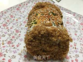 香葱肉松卷的做法步骤:12