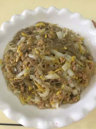 白菜肉末炒粉条的做法步骤：10