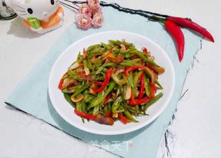 油渣炒四季豆的做法步骤:15