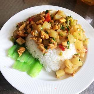 鸡胸肉土豆盖饭的做法步骤:9