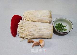 红椒拌金针菇的做法步骤：1