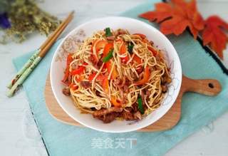 扬州干丝炒肉丝的做法步骤:16