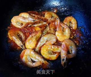 蒜蓉番茄㸆虾#海鲜#的做法步骤:9