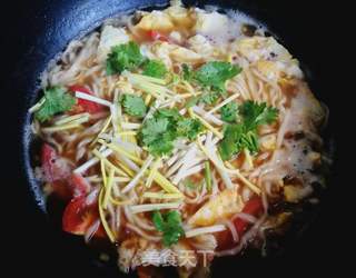 鸡蛋炝锅面的做法步骤:9