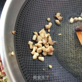 西兰花嫩芽肉丁包的做法步骤:5