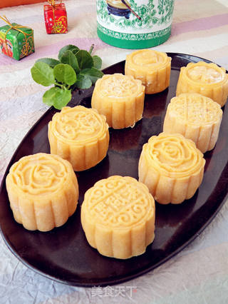 豆沙馅南瓜冰皮月饼的做法步骤:12