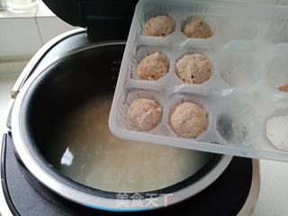 黄瓜肉丸青菜粥的做法步骤:4