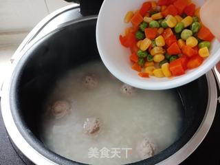 黄瓜肉丸青菜粥的做法步骤:5