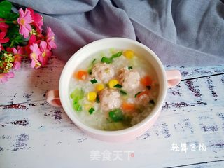 黄瓜肉丸青菜粥的做法步骤:7