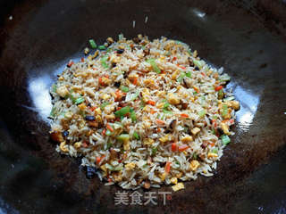 冬菇油菜蛋炒饭的做法步骤:9