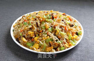 冬菇油菜蛋炒饭的做法步骤:10