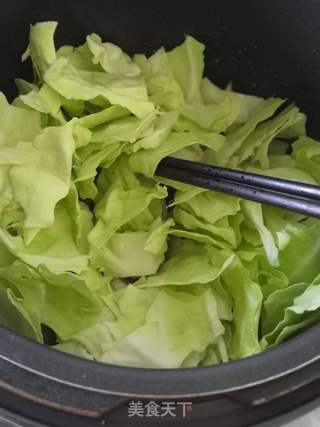 电压力锅~圆白菜炒牛肉条的做法步骤:7