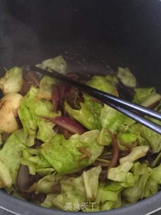 电压力锅~圆白菜炒牛肉条的做法步骤:8