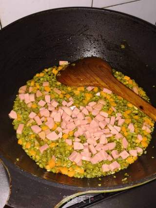 酸豇豆炒饭的做法步骤:7