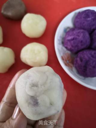 紫薯馅双色冰皮月饼的做法步骤:14