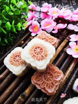 紫薯馅双色冰皮月饼的做法步骤:20