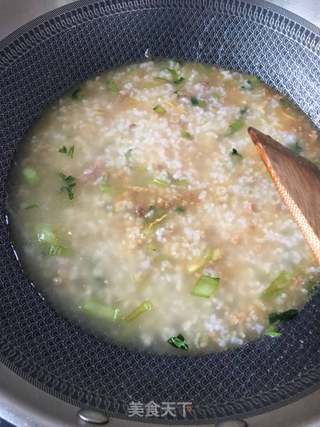 青菜肉末鲍鱼粥的做法步骤:10