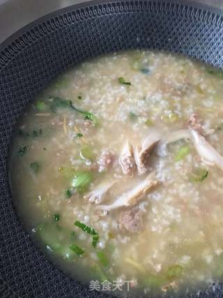 青菜肉末鲍鱼粥的做法步骤:12