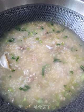 青菜肉末鲍鱼粥的做法步骤:13