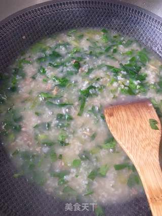 青菜肉末鲍鱼粥的做法步骤:14