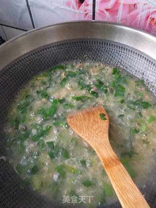 青菜肉末鲍鱼粥的做法步骤:15