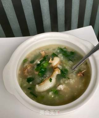 青菜肉末鲍鱼粥的做法步骤:16
