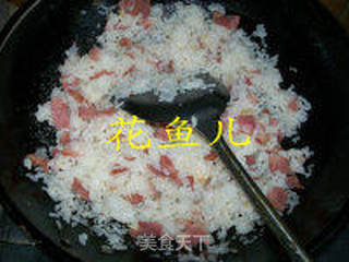 培根鸡蛋炒饭的做法步骤:7