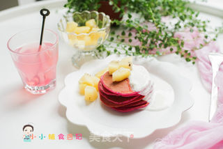 9个月以上辅食快手火龙果松饼的做法步骤:12