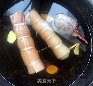 #自制零食#卤金钱猪皮的做法步骤:4