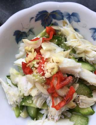 黄瓜拌梭子蟹肉的做法步骤:11