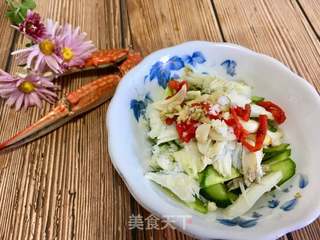 黄瓜拌梭子蟹肉的做法步骤:15