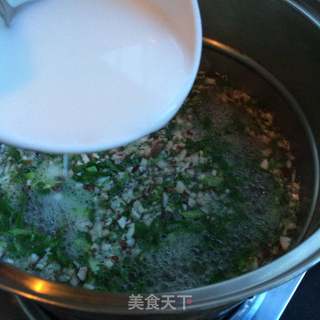 青菜香菇蛋花羹的做法步骤:6