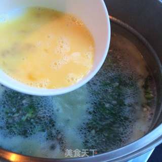 青菜香菇蛋花羹的做法步骤:7