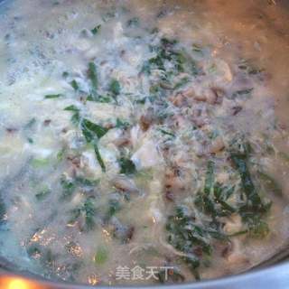 青菜香菇蛋花羹的做法步骤:8