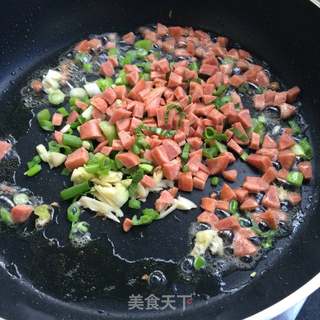 酸豇豆蛋炒饭的做法步骤:5
