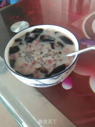 红豆西米奶茶的做法步骤:7