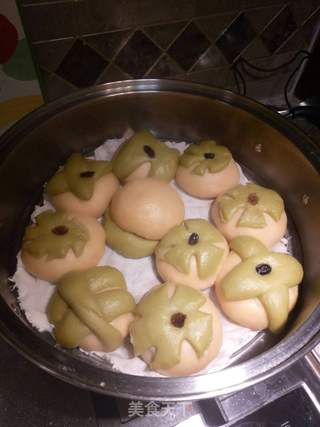 果子形豆沙包的做法步骤:12
