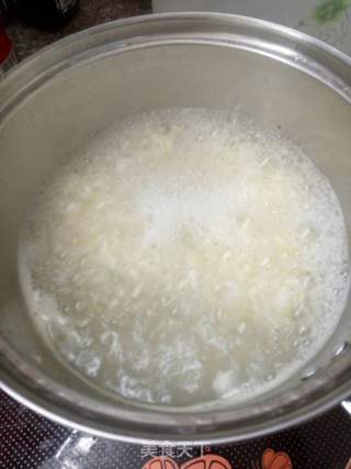 油麦菜鸡肉粥的做法步骤:6