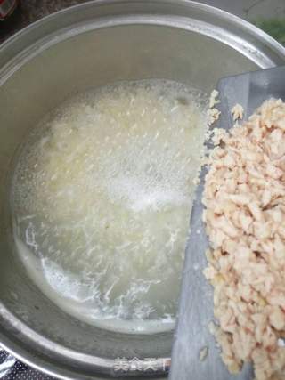 油麦菜鸡肉粥的做法步骤:7